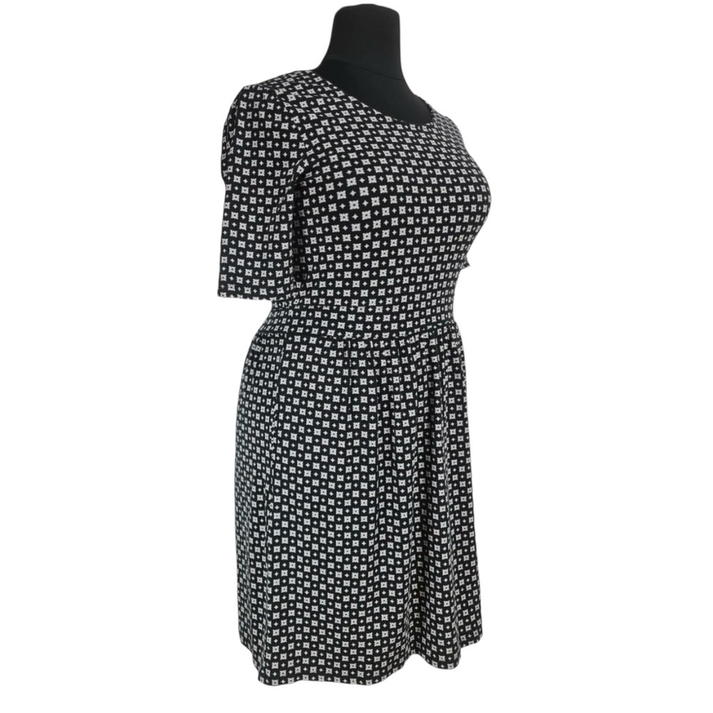 Lands' End Patterned Jersey Fit & Flare Midi Dress